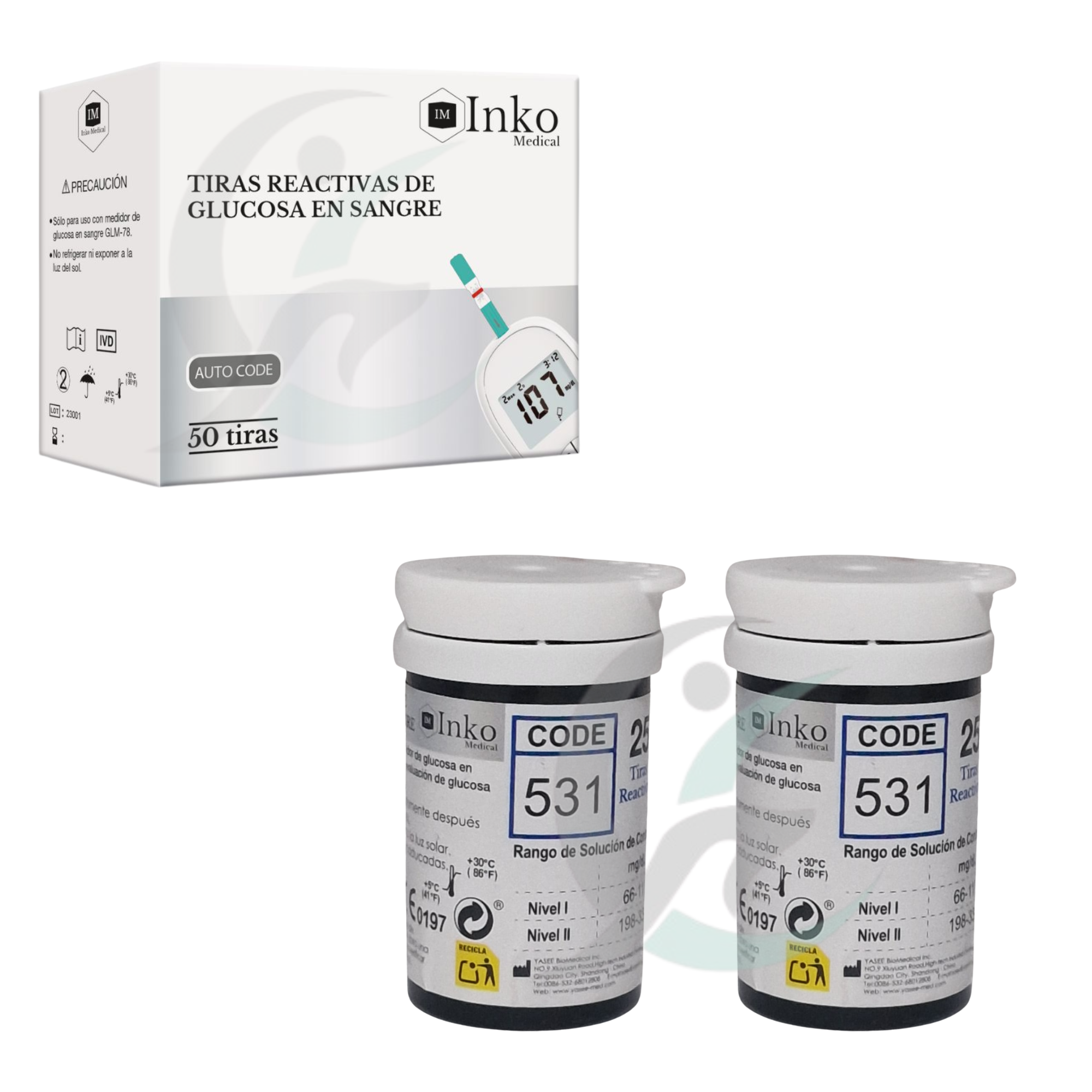 TIRAS REACTIVAS GLUCOSA  INKO MEDICAL 50 UNIADES 